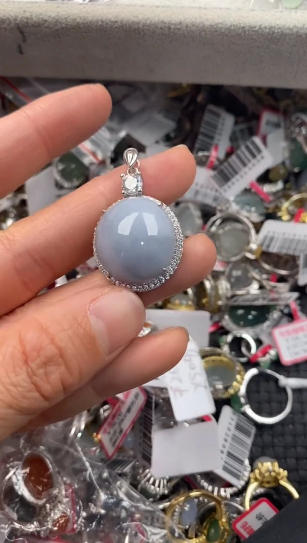 银S925镶嵌戒指翡翠222   9