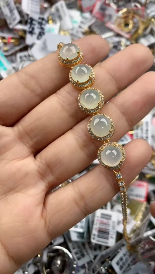银S925镶嵌戒指翡翠444---1