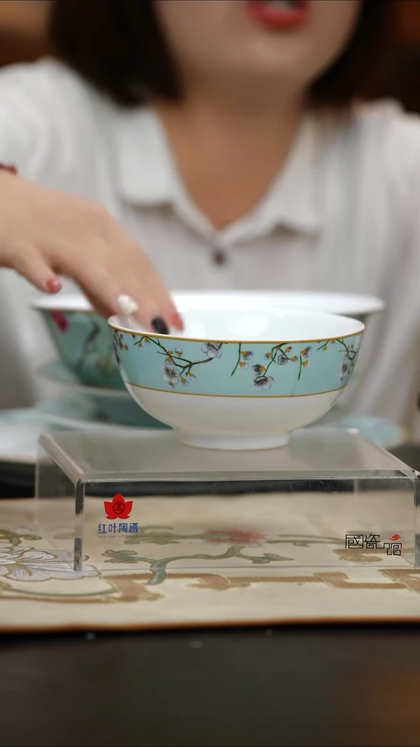 4个微瑕春意盎然6英寸面碗