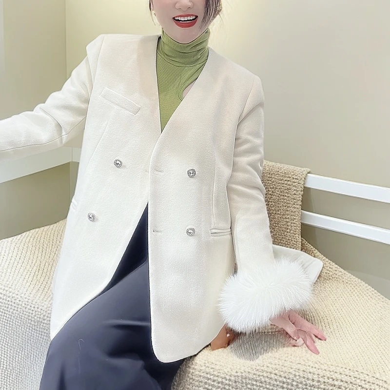 【盼盼精选】年款V领西装版棉衣棉服加厚外套小香风气质冬天休闲服