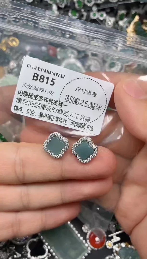 翡翠未镶嵌颈饰B815耳钉