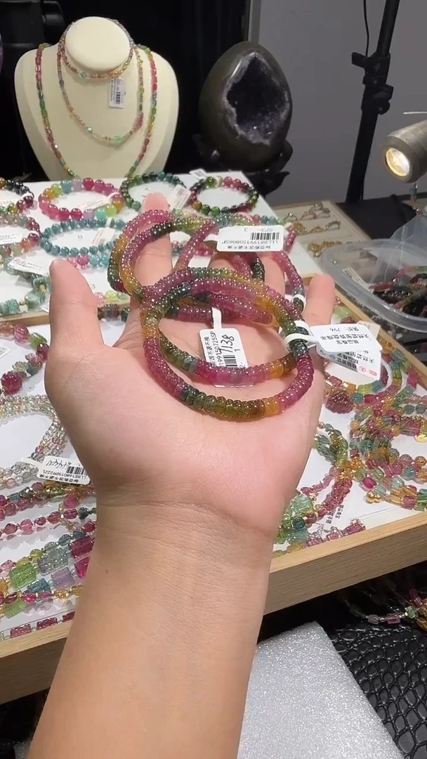 未镶嵌手串碧玺多样性发其一