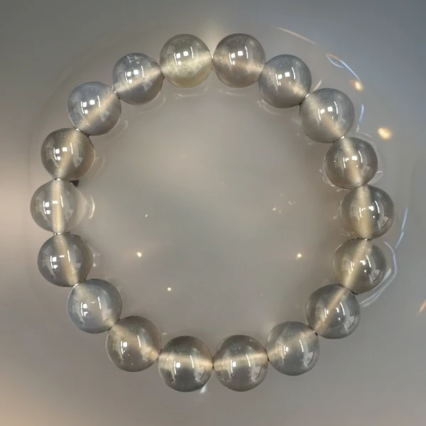 天然黑冰玛瑙玉手串10mm19颗天然珠宝玉石手链单圈证书送礼盒女