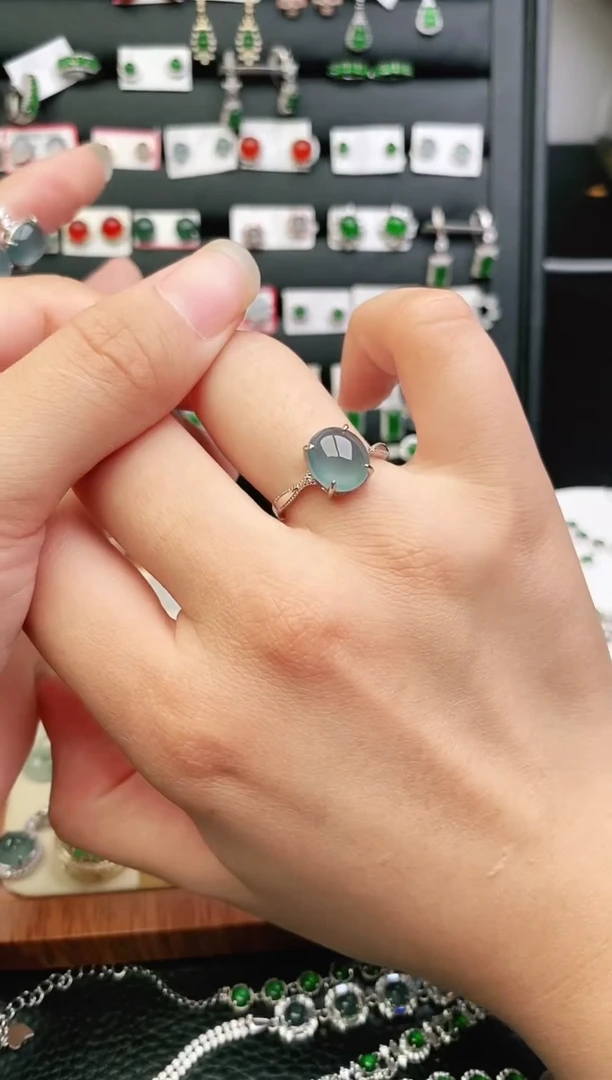 翡翠戒指银S925镶嵌1
