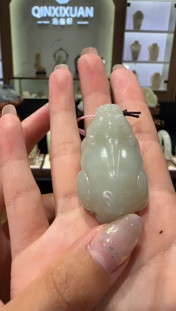 和田玉（青玉）未镶嵌挂件新疆且末青玉小貔貅