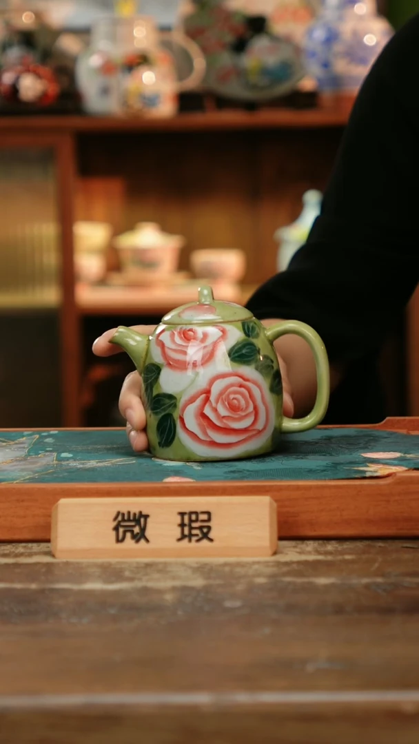 摆件景德镇纯手工釉下彩精品茶具