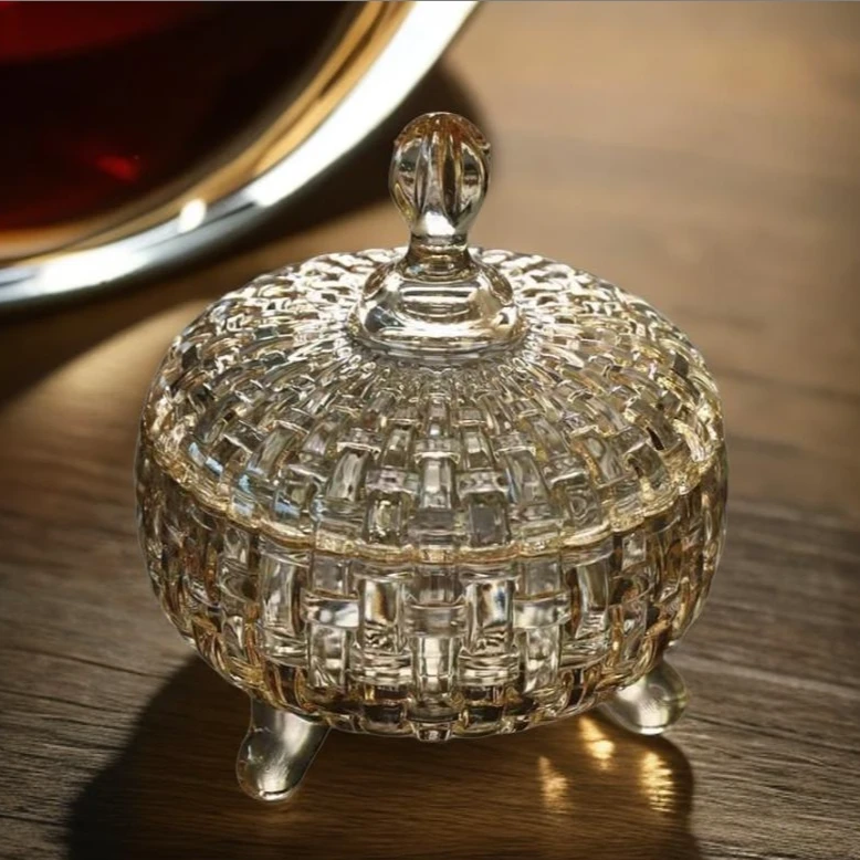 2只琥珀糖果罐玻璃家用创意罐欧式带盖