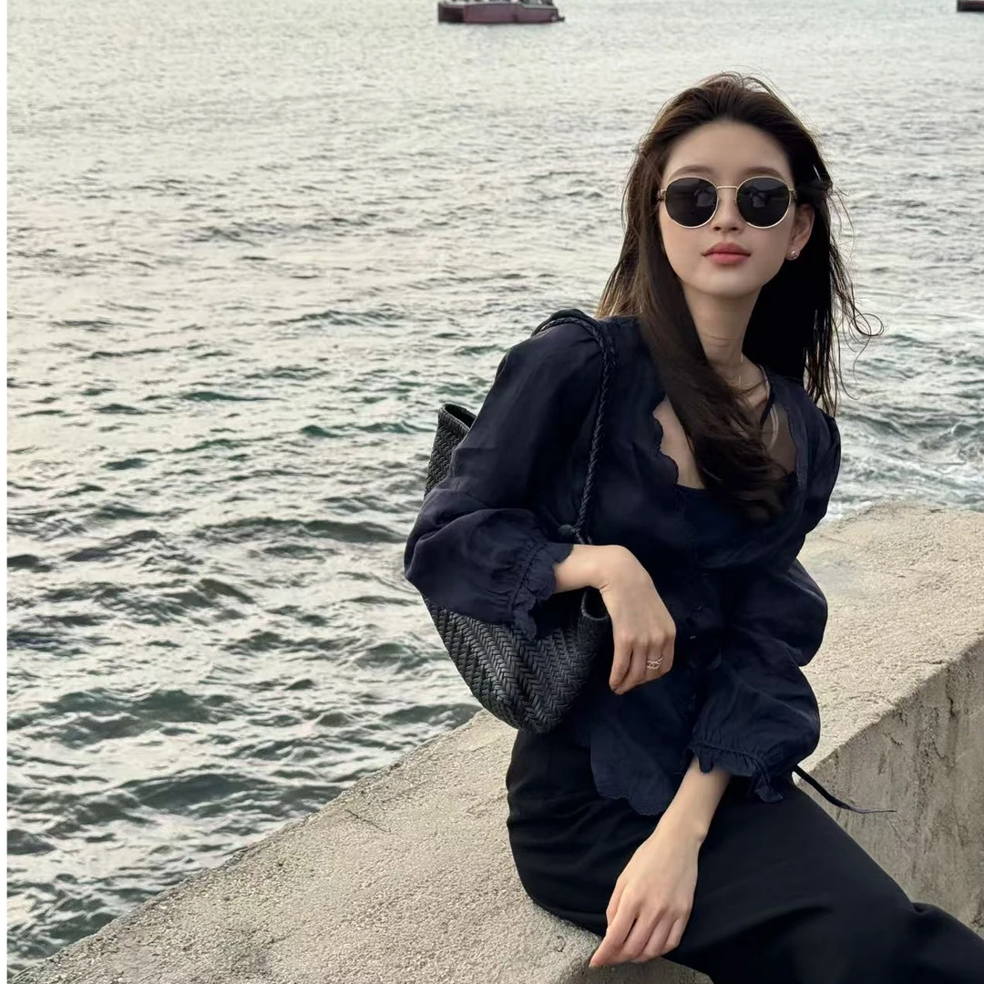 CsyX2-2025S/S早春新款 “盛夏长廊”100苎麻高定时尚衬衫CZ5CX006