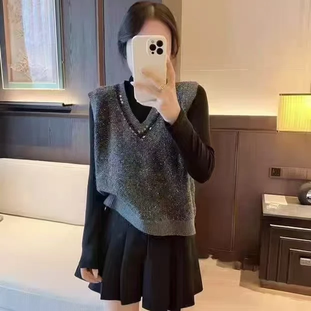 【女士针织马甲】女士高级感针织衫设计师款