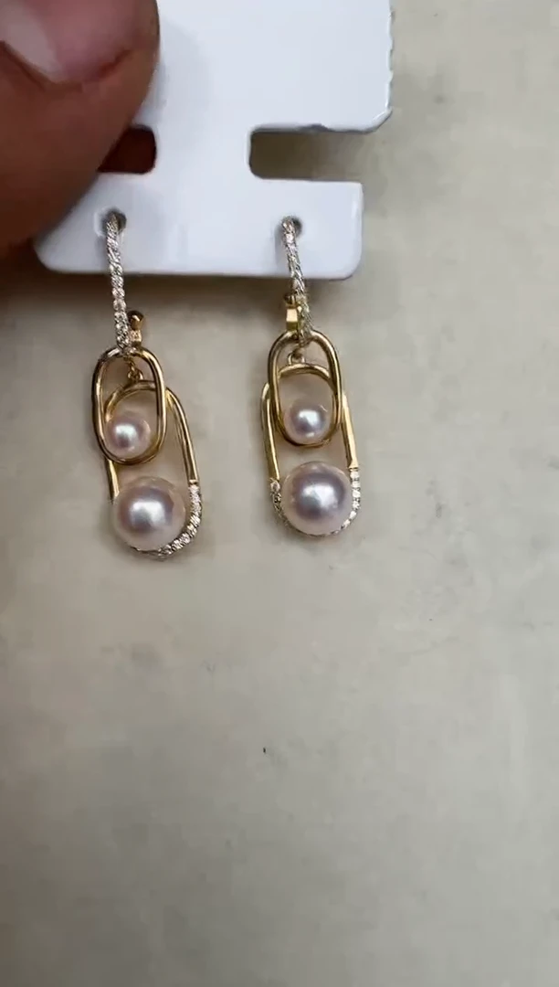 银S925镶嵌耳饰海水珍珠耳钉