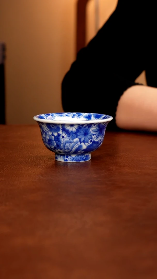 摆件陶景德镇瓷器，青花瓷手绘茶具~