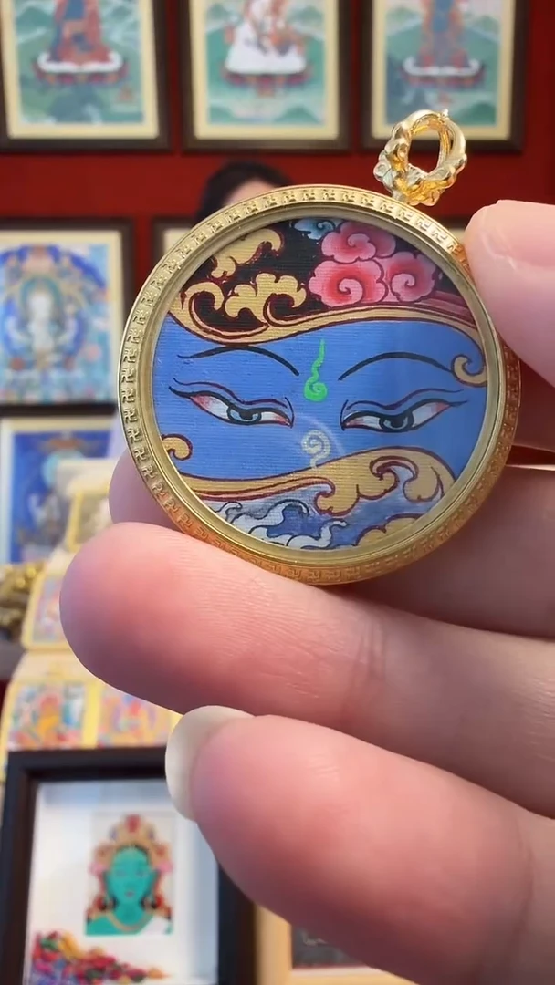 吊坠药老师-热贡纯手绘唐卡