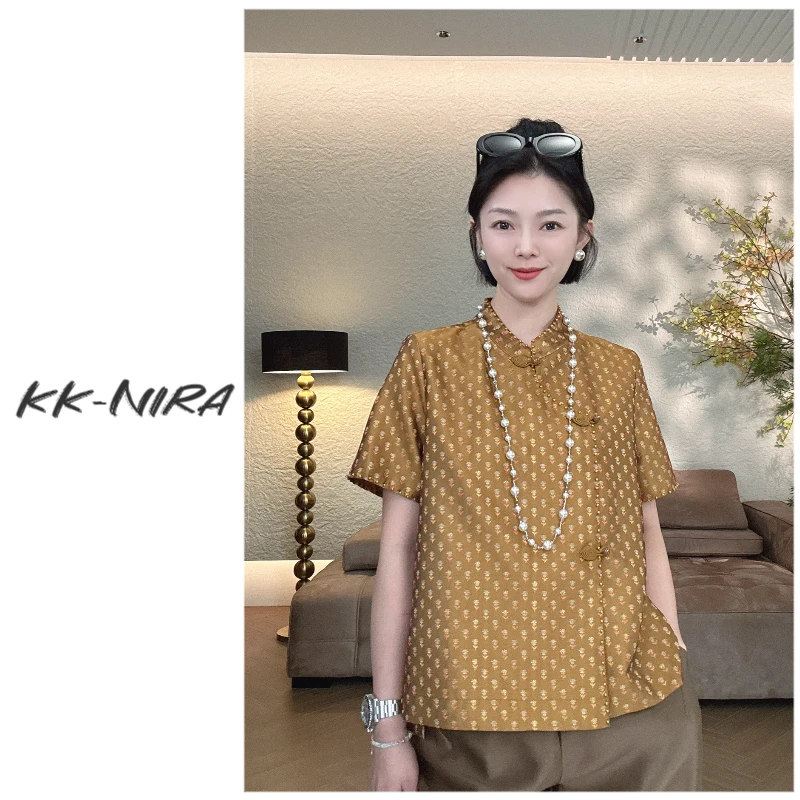 KK-NIRA 精致复古老钱新中式国风上衣