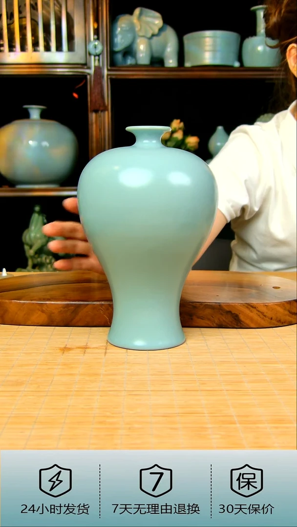 全手工仿古釉支钉烧梅瓶