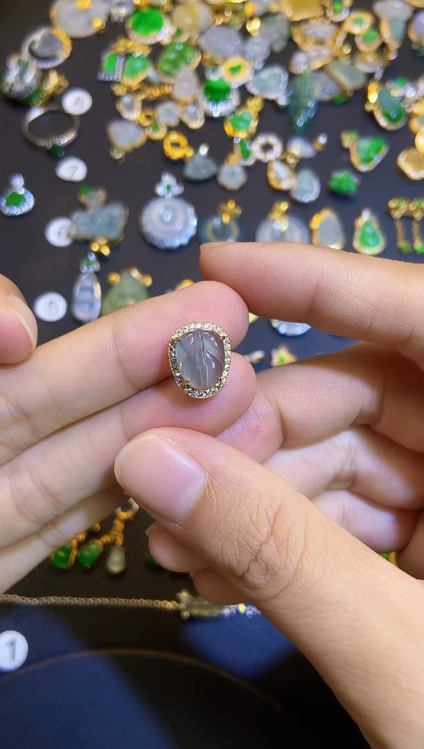 吊坠(不含链)银S925镶嵌翡翠1