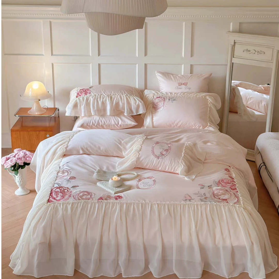 安安 莱茵粉140支澳棉贡缎纯棉四件套 高端大气上档次设计师款