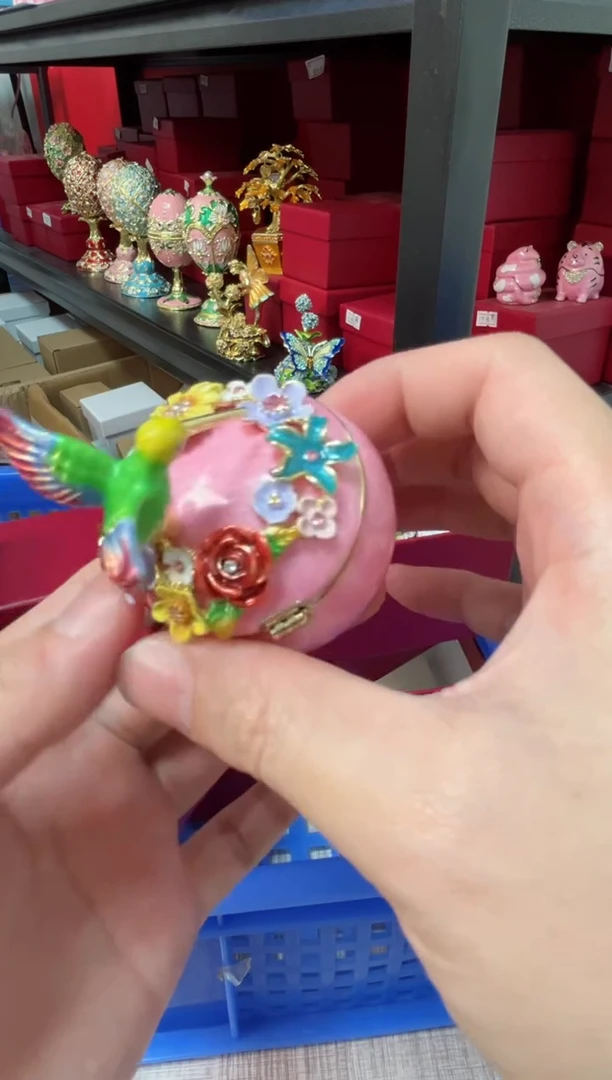 【闪购商品】瓷片年货节福福价格高质珐琅彩合金摆件首饰盒