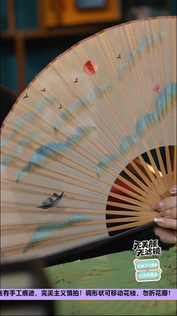 刺绣金****主非遗重工独家款《扇子》100%桑蚕丝高端工艺