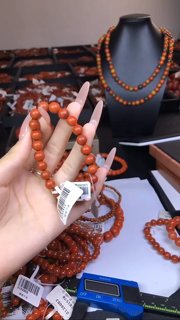 未镶嵌手串南红玛瑙南红火焰纹单圈手串8mm+