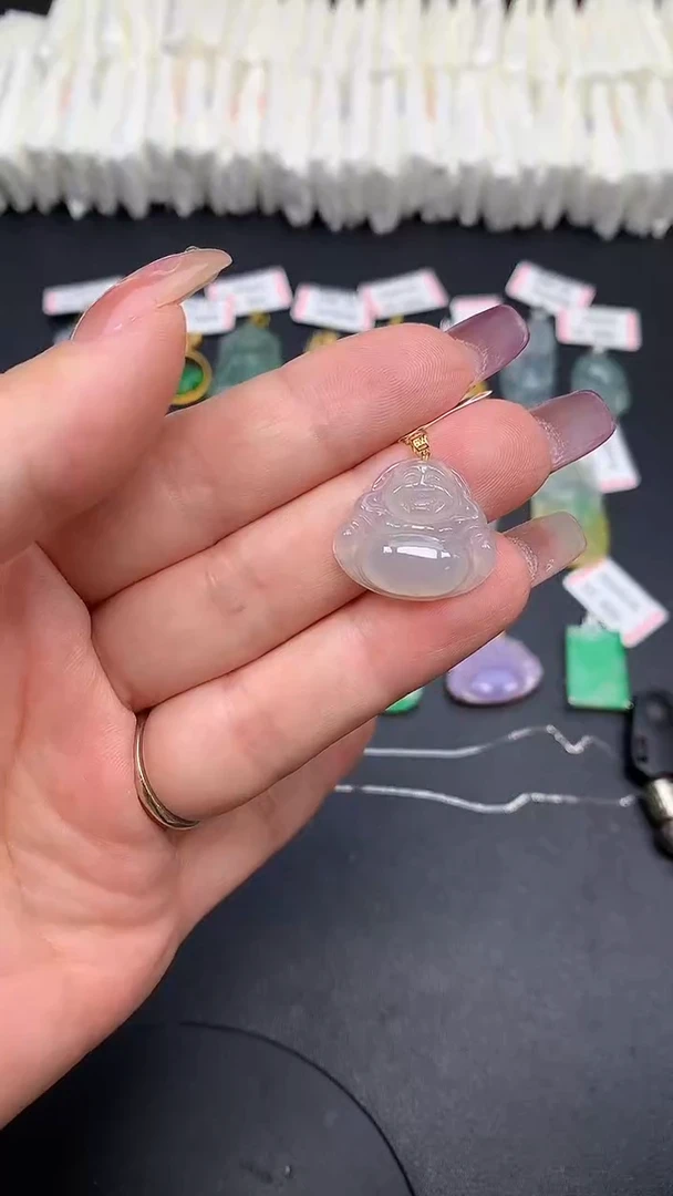 翡翠18K金镶嵌吊坠(不含链)MS189146