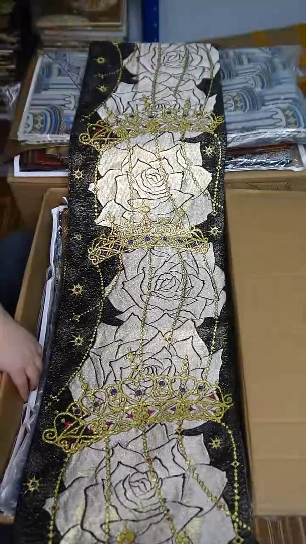 织绣2彩金织皇冠玫瑰