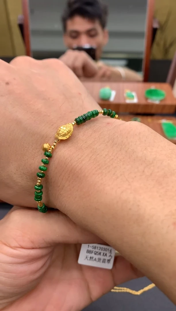 18K金镶嵌手链翡翠紫***兰手链