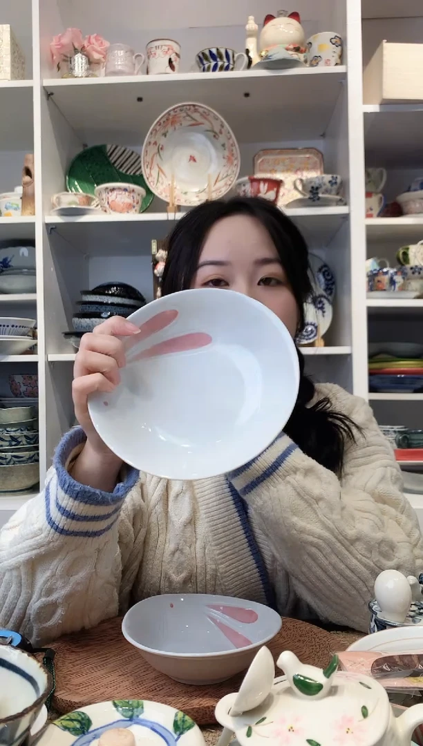 陶瓷美浓烧兔子大钵