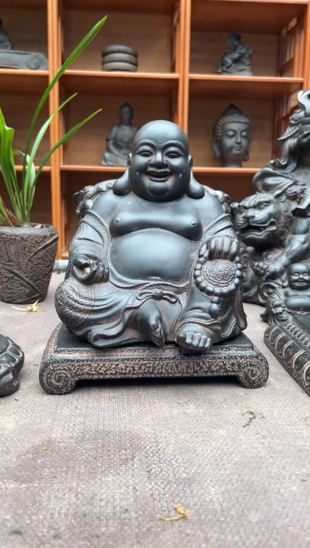 陶土【火山泥】大肚佛+小江枫底座