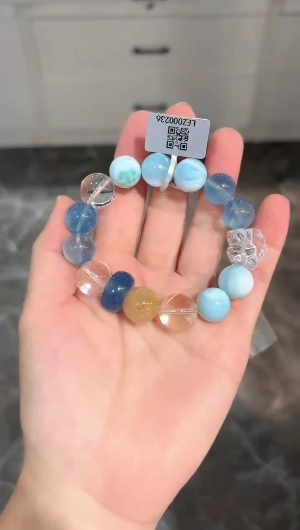 未镶嵌针钠钙石（海纹石）手串手串