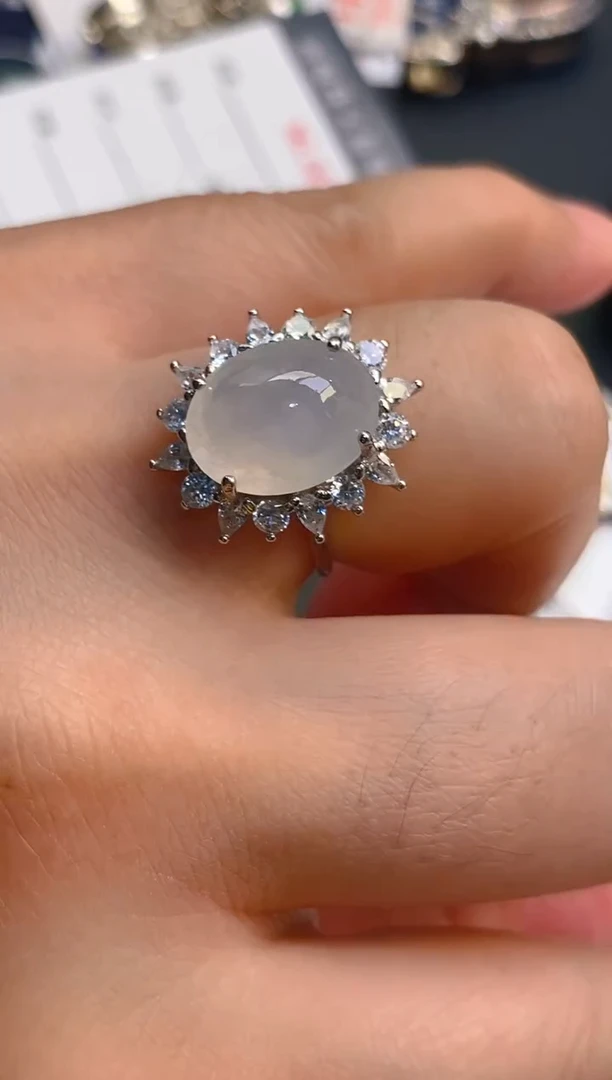 【闪购商品】翡翠耳饰银S925镶嵌天然A货翡翠1