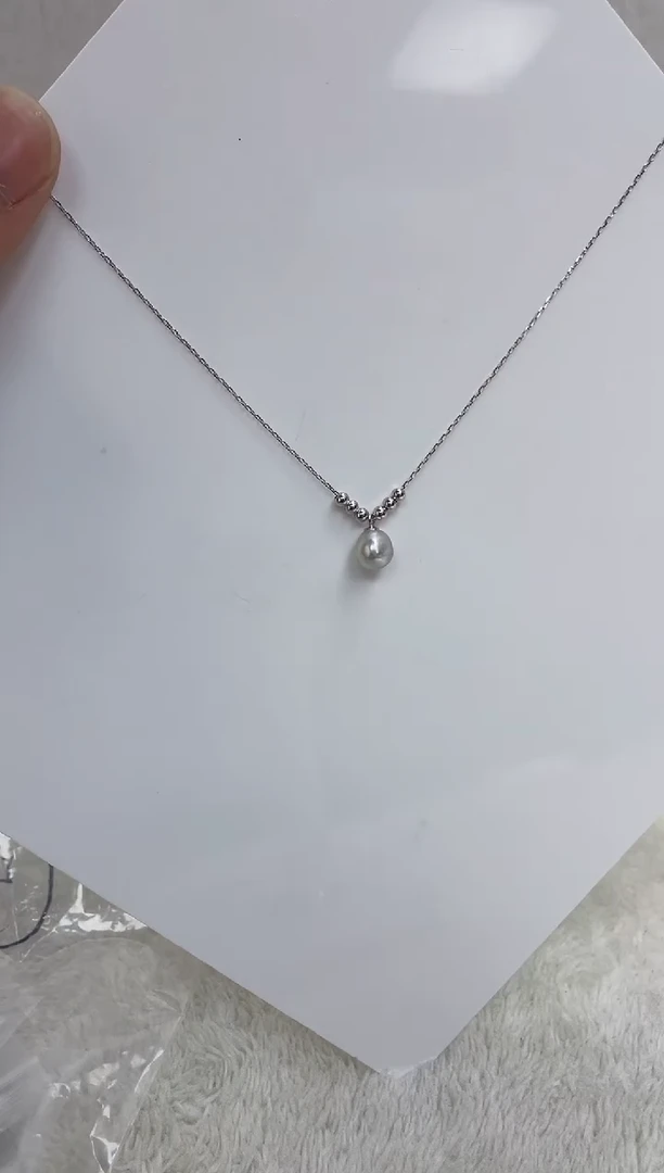 海水珍珠银S925镶嵌颈饰