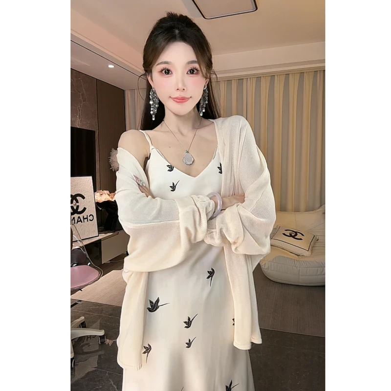 【LINLIN】法式时尚上衣长袖罩衫户外披肩夏季薄款防晒女短开衫