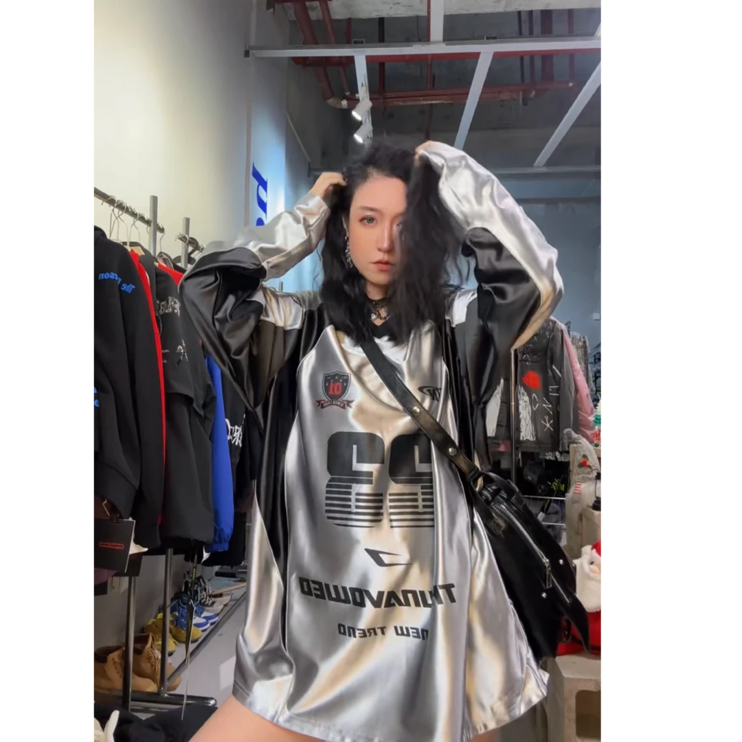 粉丝福利 奇奇家 B&P 23丝光亮面撞色长袖T恤