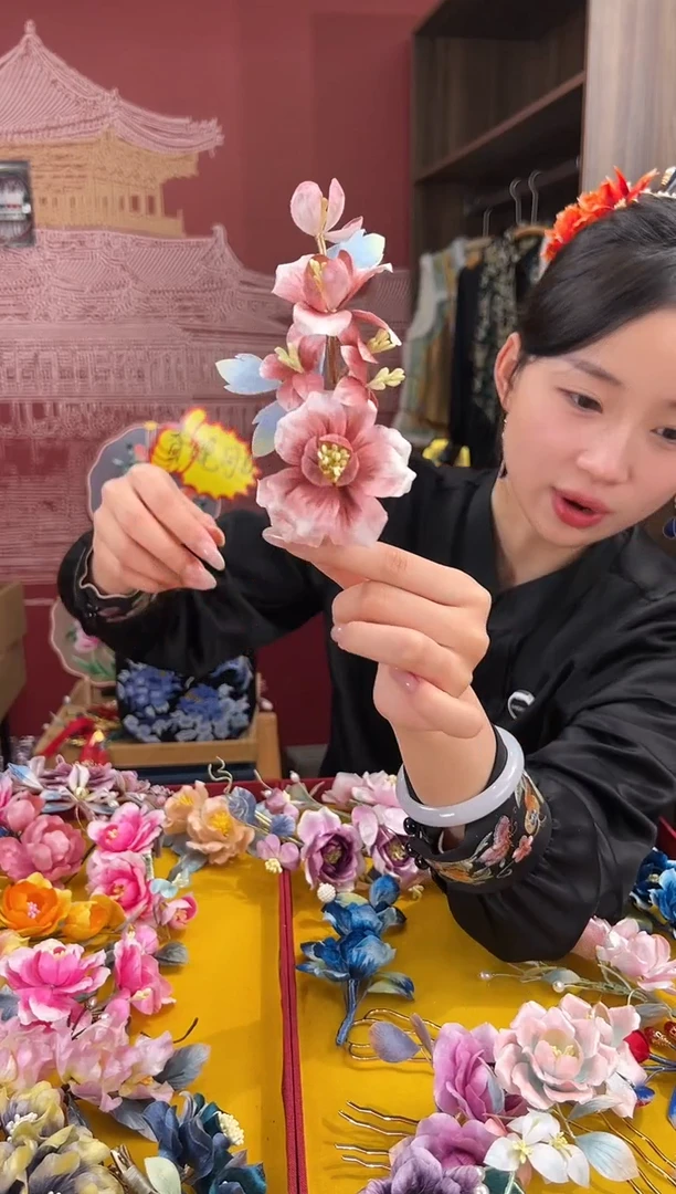 【闪购商品】刺绣非遗绒花（发饰）