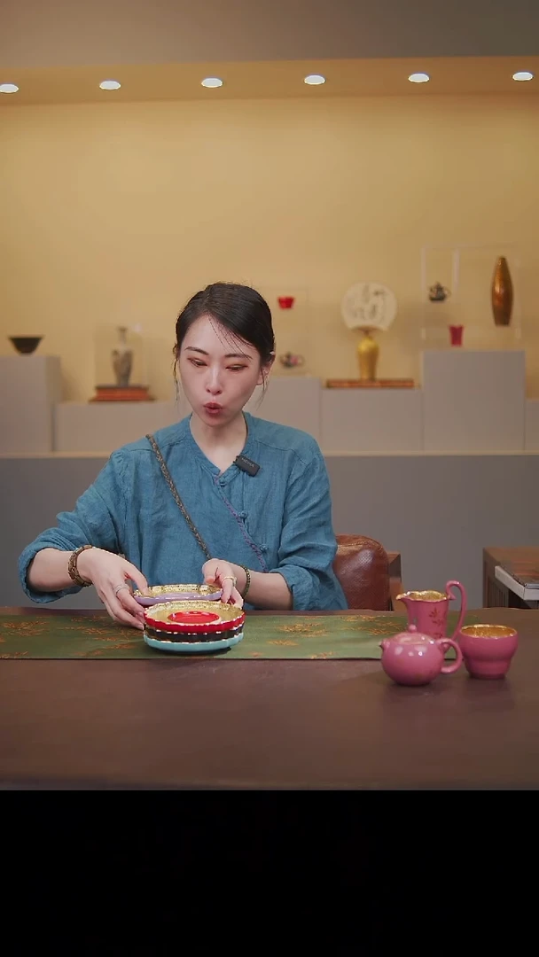 茶杯紫砂【宜景窑中国红鎏金系列】字杯