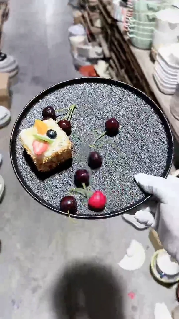 【闪购商品】瓷片岩石纹大盘微瑕 凑满20元包邮