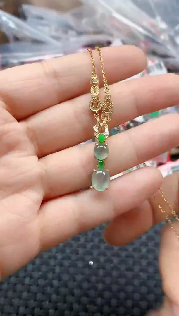 银S925镶嵌戒指翡翠天然A货缅甸翡翠