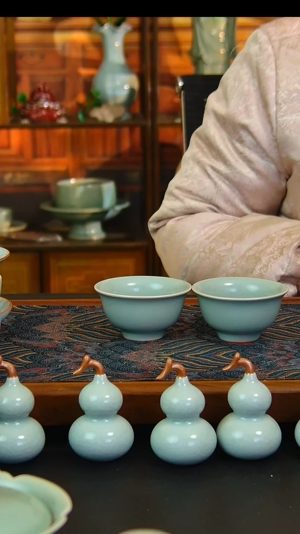 瓷片仿古釉压手微瑕2支