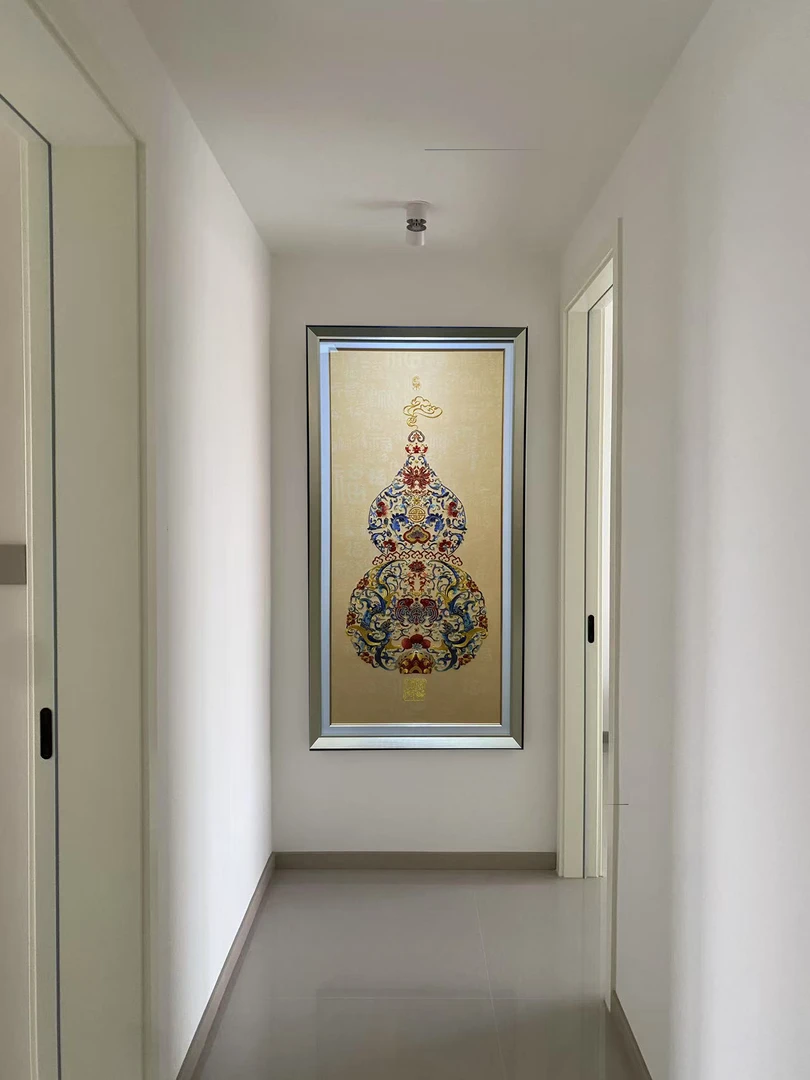 新中式百福图葫芦玄关装饰画走廊过道入户墙面挂画客厅壁画
