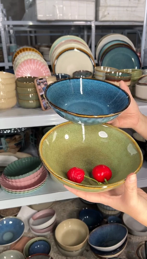 陶瓷外贸尾货瑕疵满20包邮X2菜碗组合