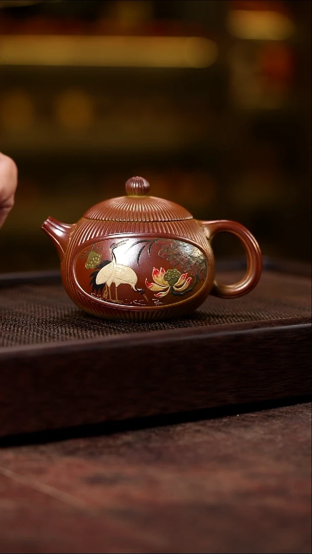 筋纹开窗西施 红金砂