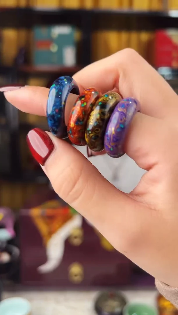 蓝金红金紫金黑金17指环戒指（下单备注颜色默认紫金）-太古大漆