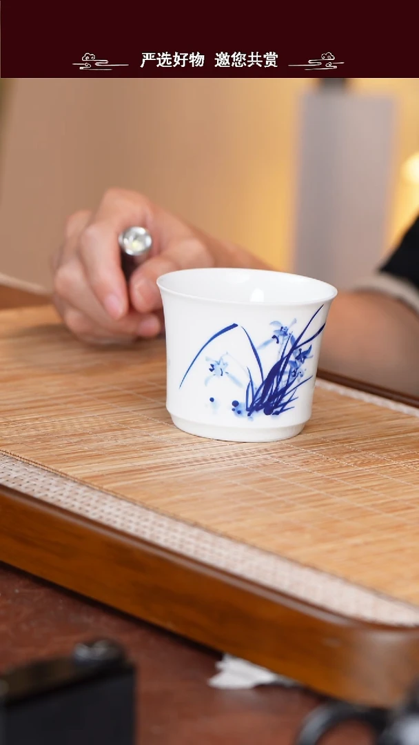 手工手绘青花茶杯