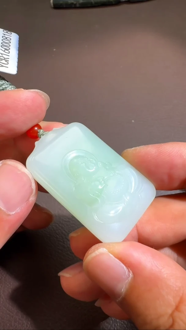 颈饰未镶嵌和田玉BYZ-0826-163-和田玉-佛公-（俄）-45*28*11mm,27g