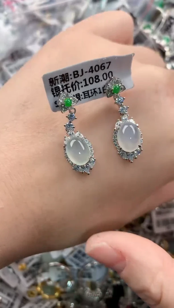 银S925镶嵌戒指翡翠333---6