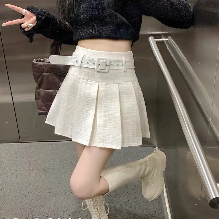 【451-500】短裙A字裙毛呢秋冬裙裤子百搭显瘦加厚呢子裙 直BO拍