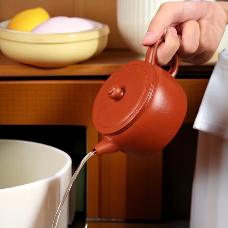 橘皮朱泥大汉瓦350毫升大容量紫砂壶