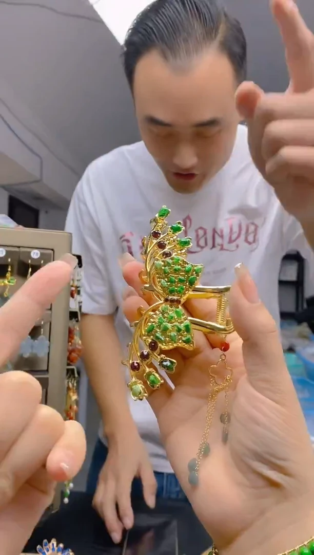 【闪购商品】翡翠耳饰合金139翡翠发簪