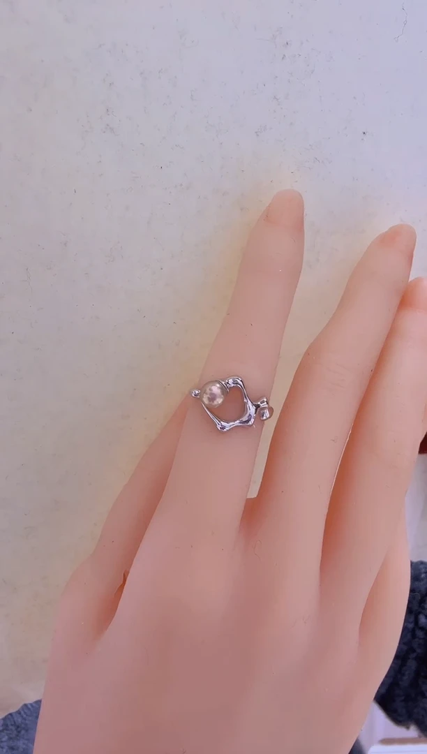 【闪购商品】淡水珍珠戒指未镶嵌极光无暇5.6mm+S925银戒指