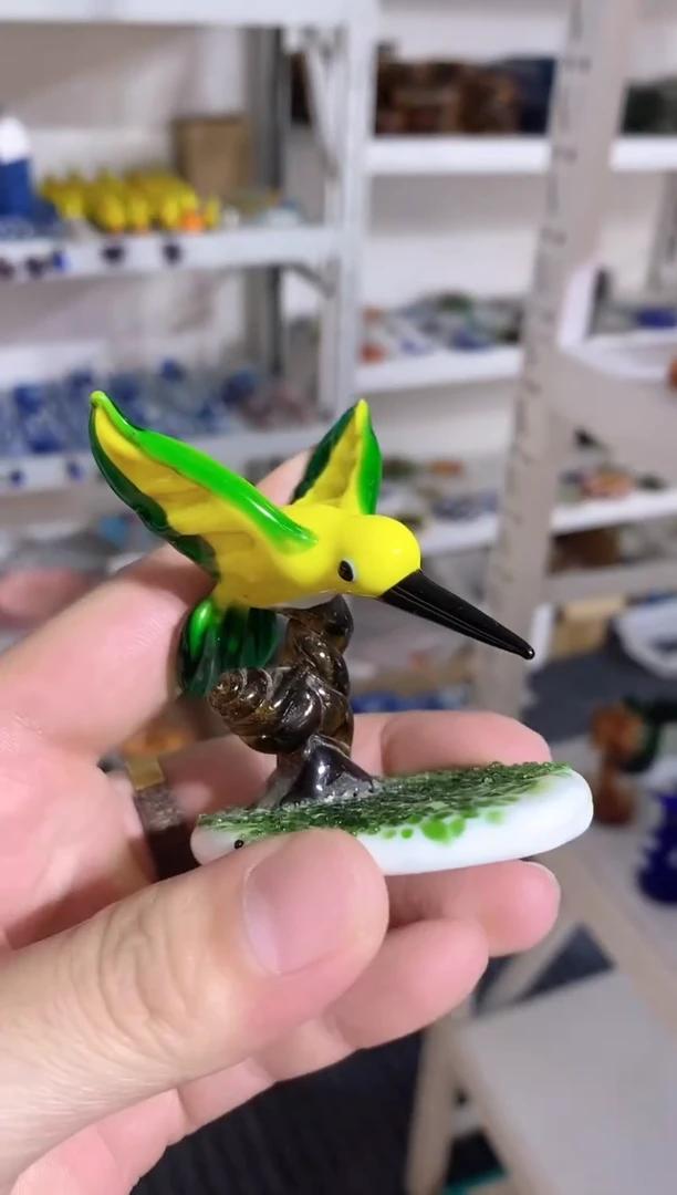 手工艺品琉璃树枝鸟